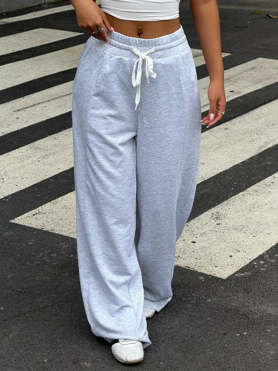 Drawstring Wide-Leg Pants